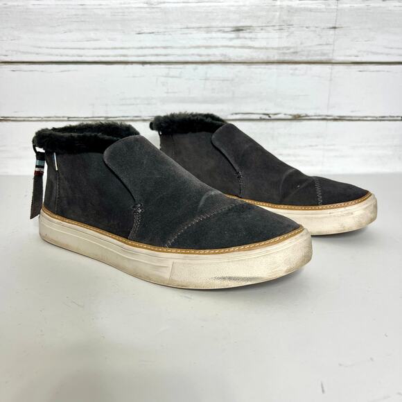 Toms Paxton Grey Suede Slip On Sneaker Shoe Size 8.5 - Picture 1 of 10